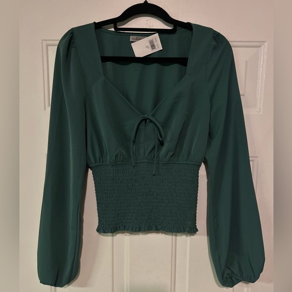 Wishlist Apparel Smocked Chiffon Women's Top-Size Medium-Balloon Sleeves - Picture 5 of 16